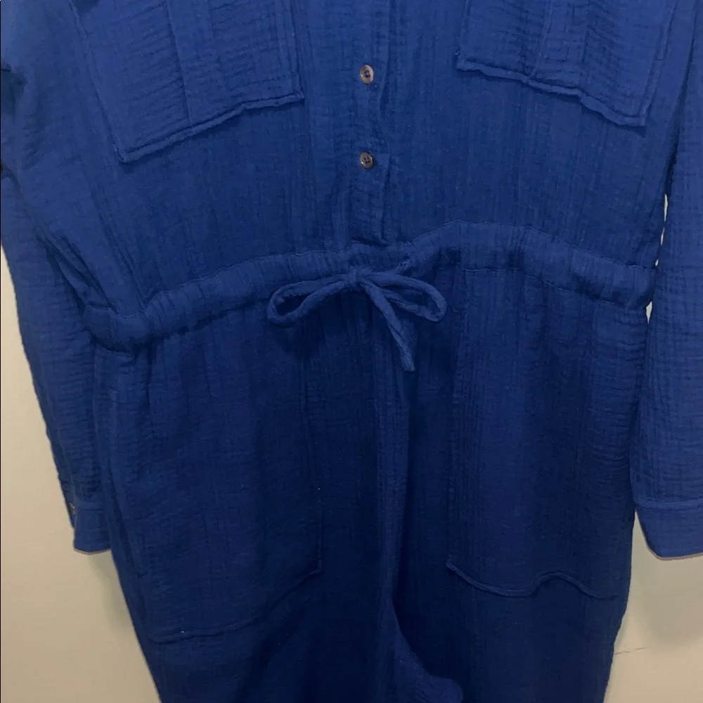 Madewell Navy Jumpsuit with Button Details - Picture 4 of 8